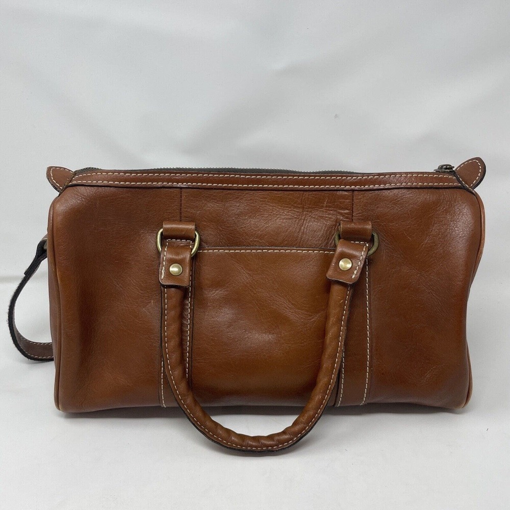 Patricia Nash Crossbody Tote Bag Cognac Brown Leather Handbag - Picture 4 of 16